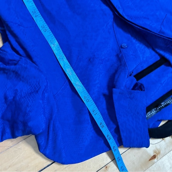 Theyskens’ Theory Sz 4 Blue Snake Print Ling Sleeves Dress - Picture 11 of 12